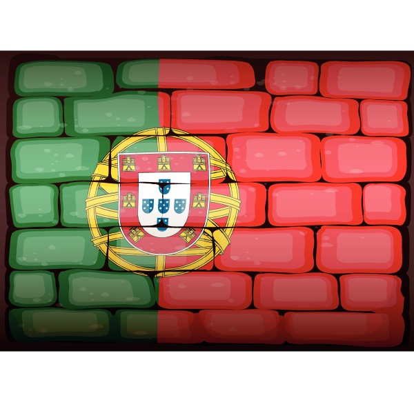 portugal flag on brickwall