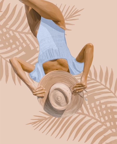 a girl in a straw hat