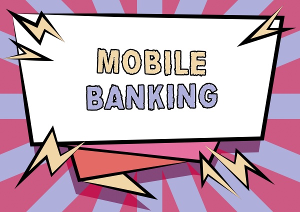 conceptual caption mobile banking concept