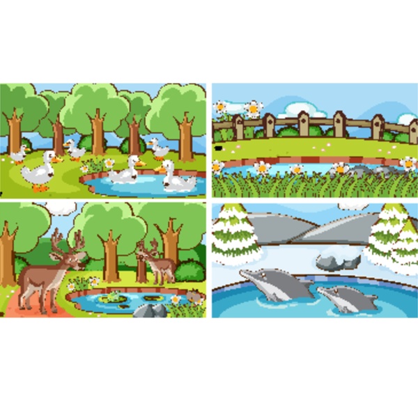 background scenes of animals in the