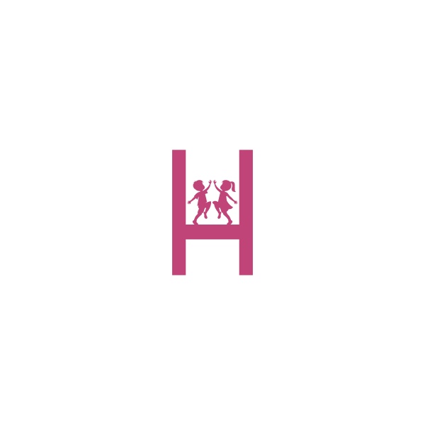 letter h and kids icon logo