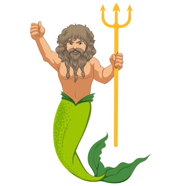 male mermaid with the trident