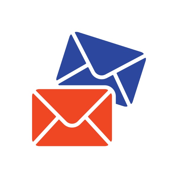 mail outline flat glyph icon
