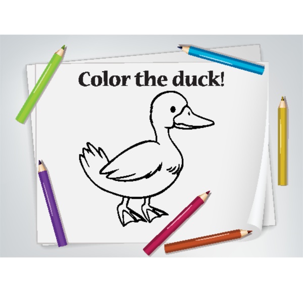 children duck coloring worksheet