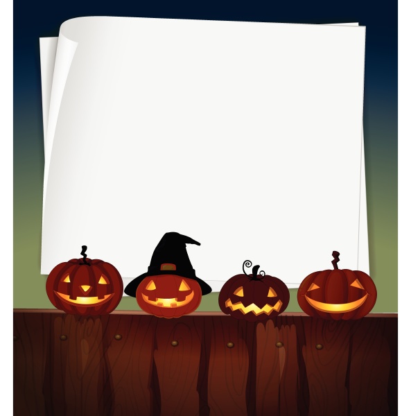 blank paper with halloween theme background