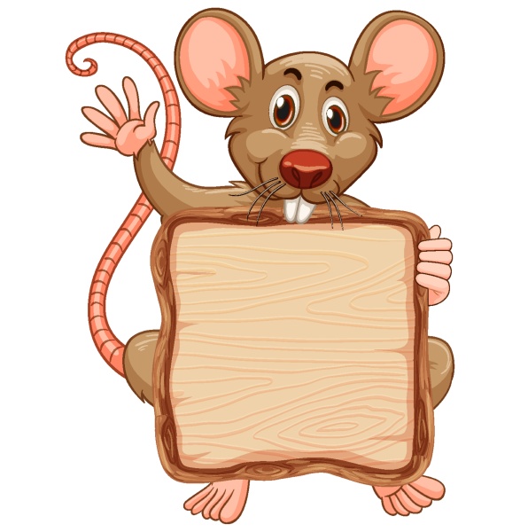 board template with cute mouse on