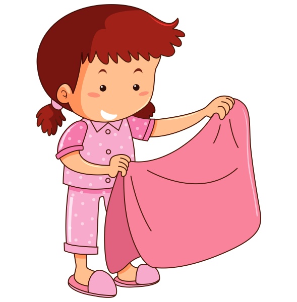girl in pink pajamas holding pink