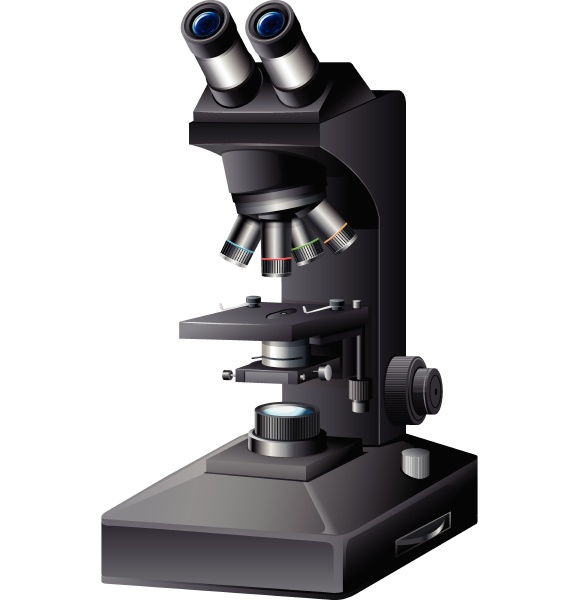a black microscope on white backgroung