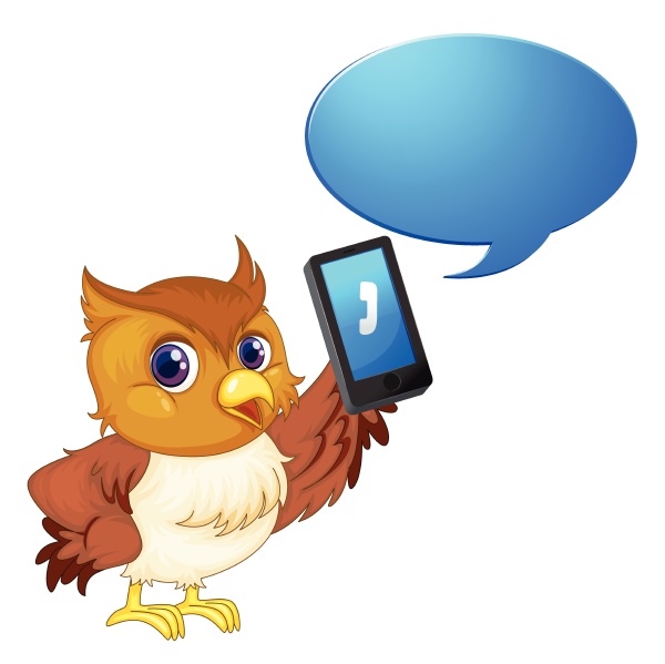 a bird with cell phone