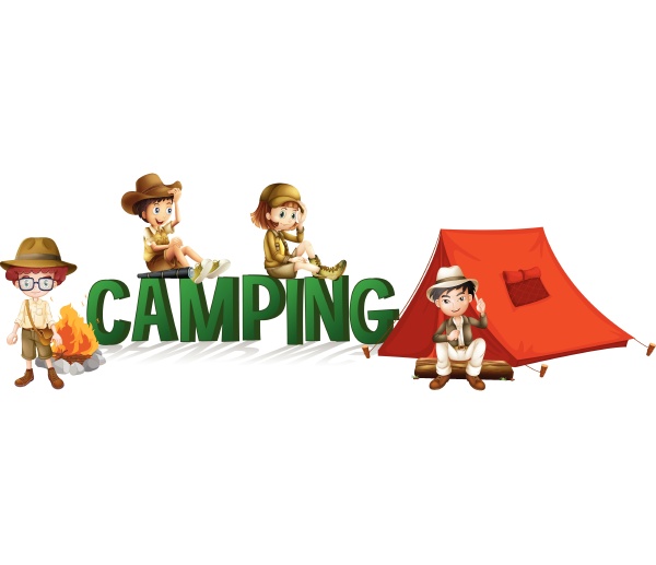 font design with word camping