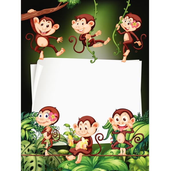 border design with monkeys in the