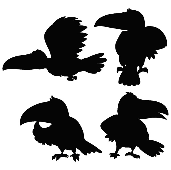 set of toucan silhouette