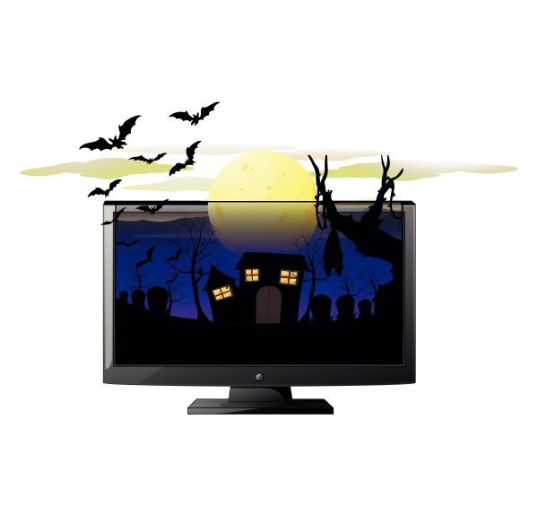 computer screen with halloween theme