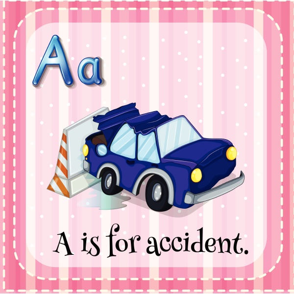flashcard alphabet a is for accident