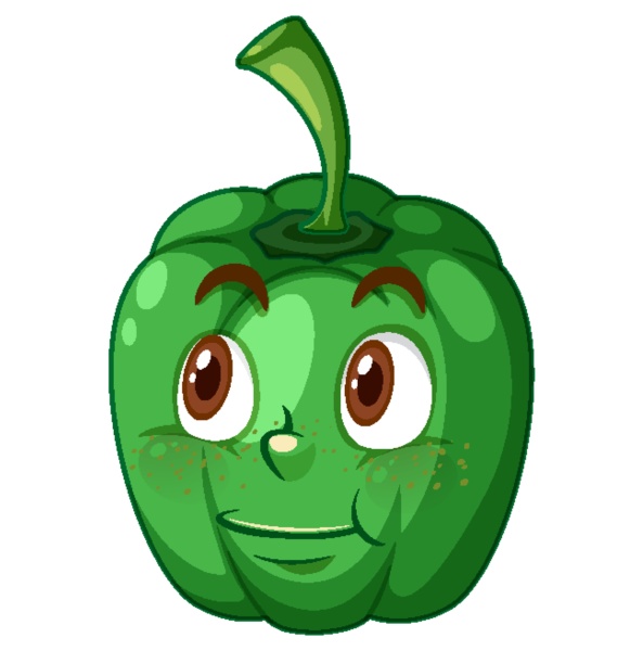capsicum cartoon character with facial expression