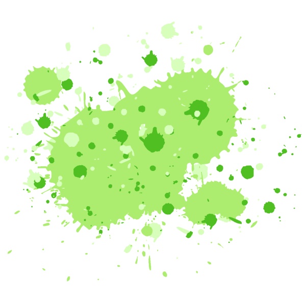 watercolor splash in green on white