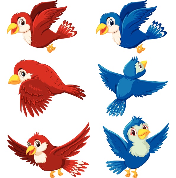 set of bird character