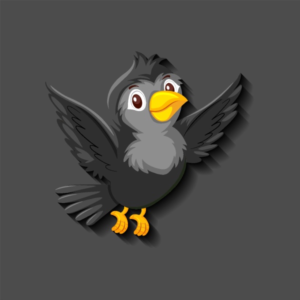 black bird cartoon character