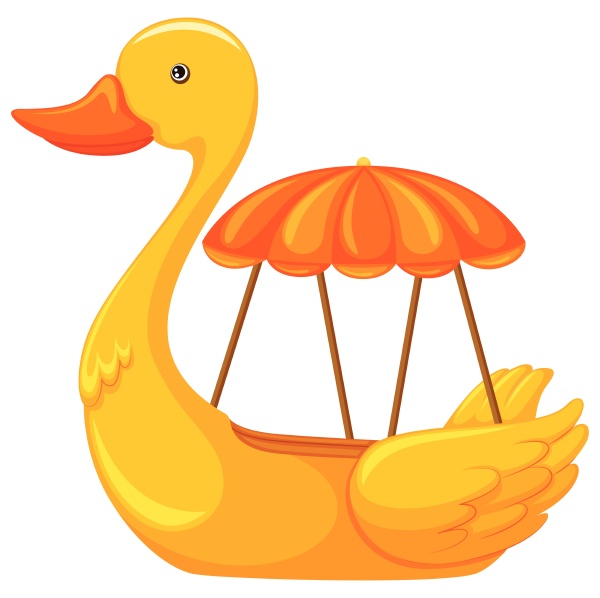 a duck boat on white background
