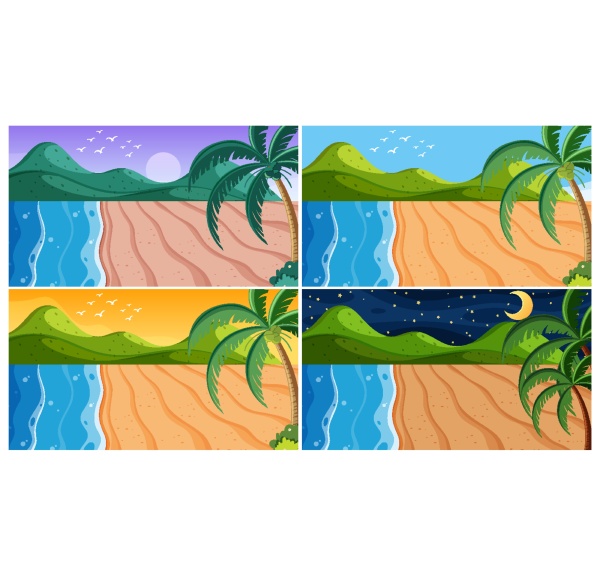 background scene with beaches at different