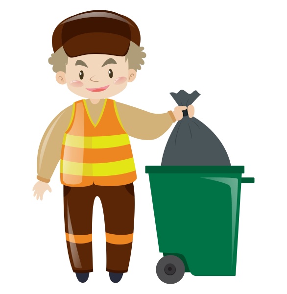 man throwing garbage in trashcan
