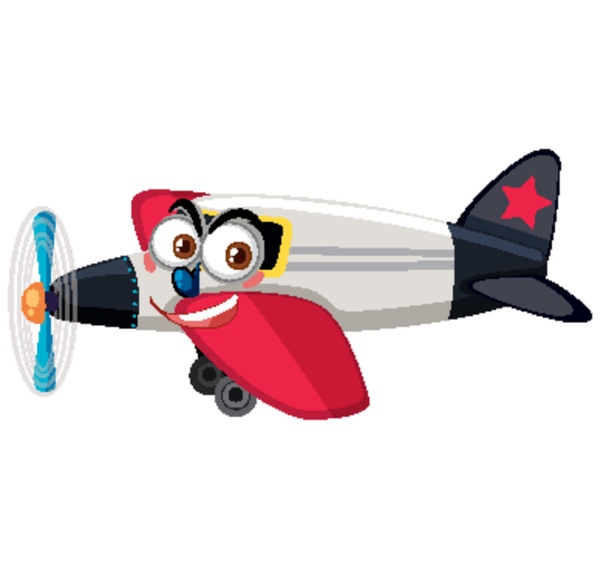 airplane with face expression cartoon character