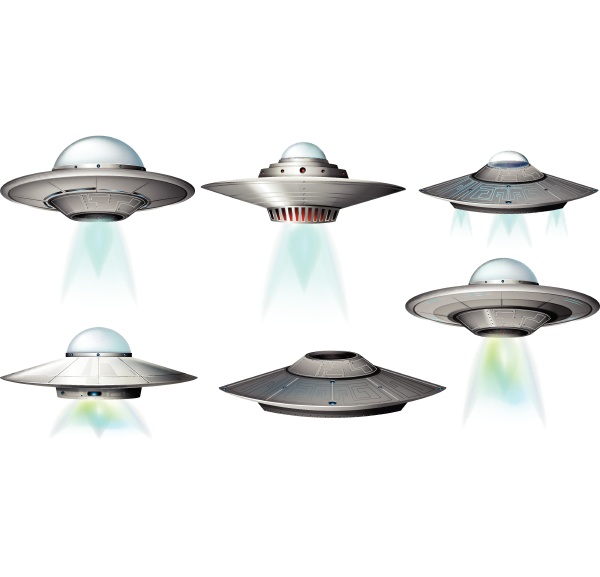 different designs of ufo flying