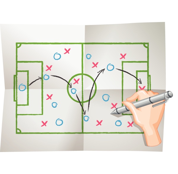 a vector of football planing