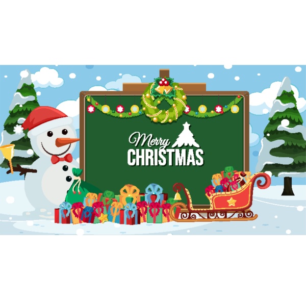border template with christmas theme background