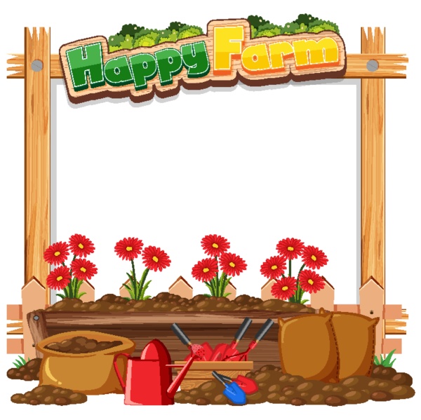 border frame template with gardening theme