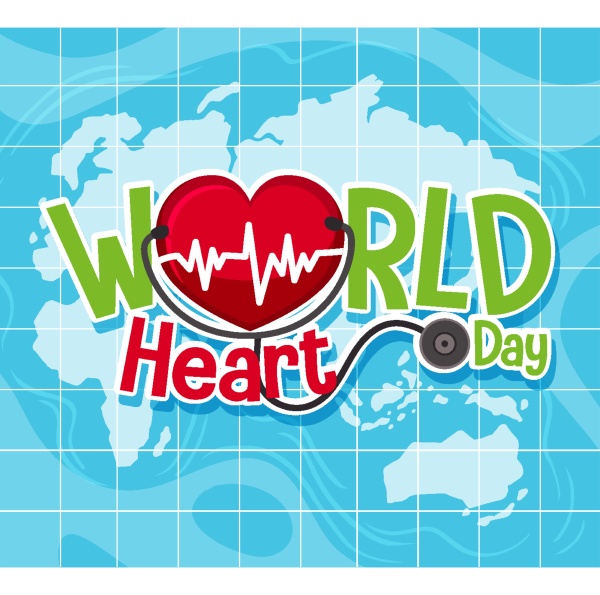 isolated world heart day logo