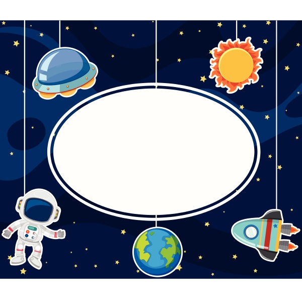 border template with astronaut in space