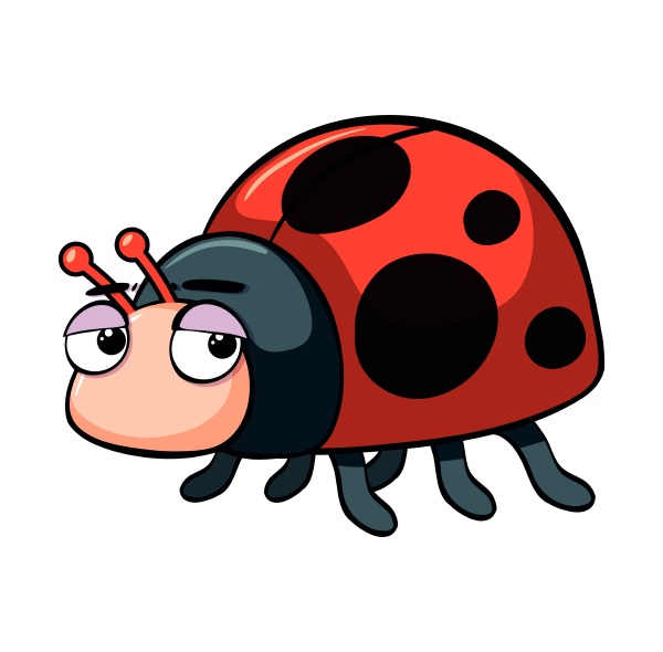 ladybug with sleepy eyes