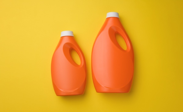 orange plastic bottle for liquid washing