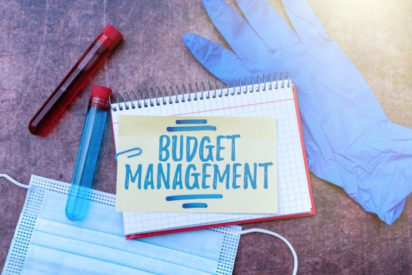 text caption presenting budget management