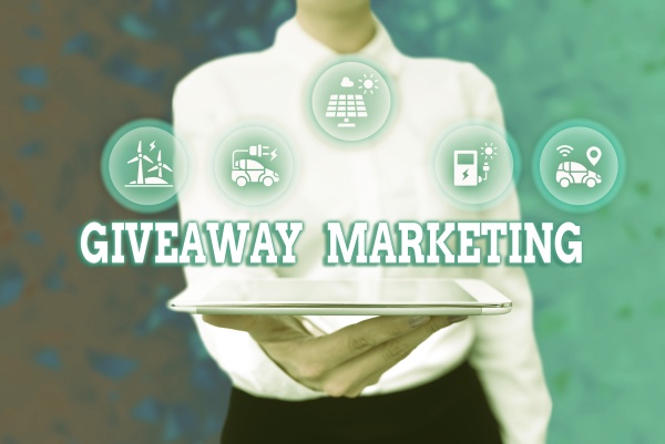 text caption presenting giveaway marketing