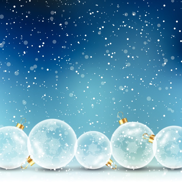 christmas baubles on snowy background 1409