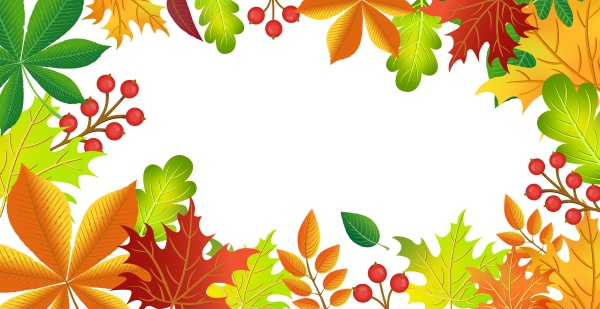 realistic autumn foliage white background