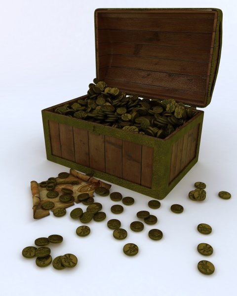 treasure chest full of gold coins