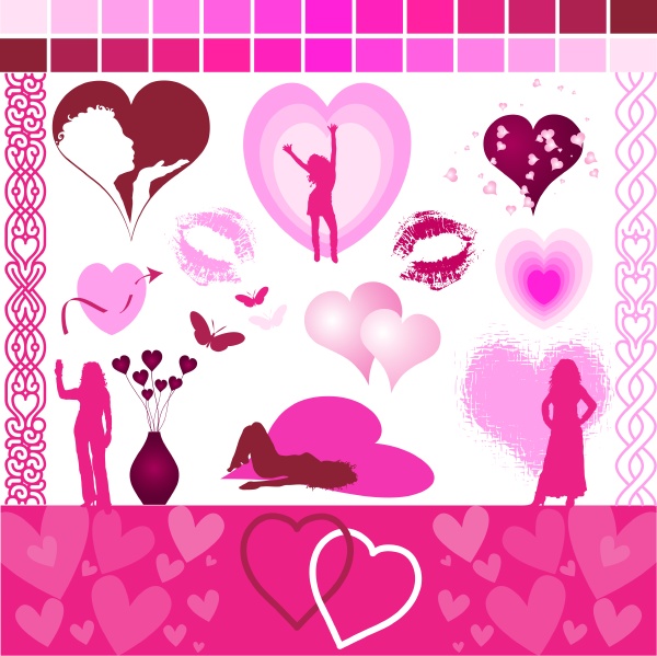 valentines design elements