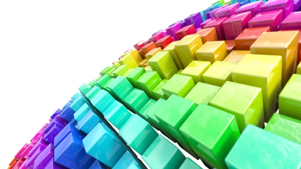 rainbow coloured cubes