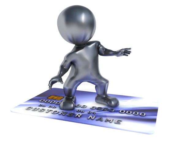 3d morph man with credit card