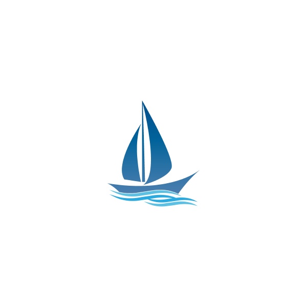 sailboat logo icon design vector illustration