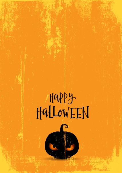 grunge halloween background with evil pumpkin