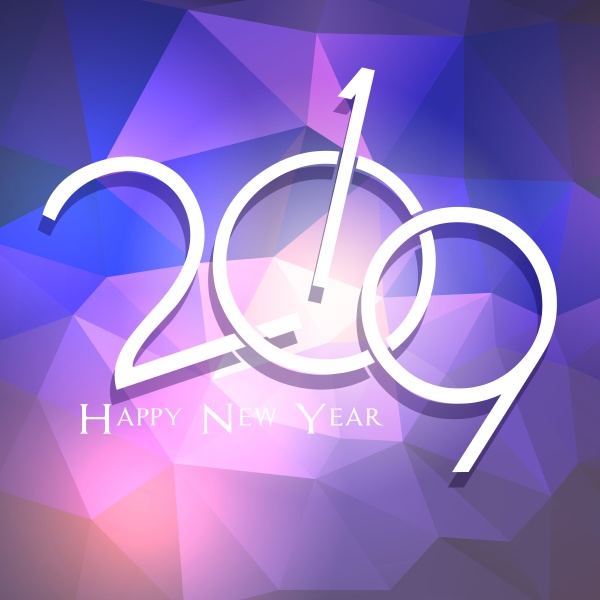 low poly happy new year background