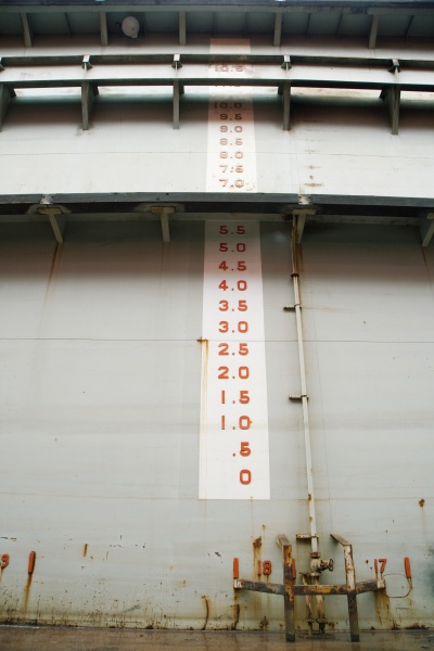 depth gauge on a wall