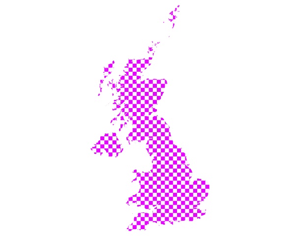 map of great britain in checkerboard