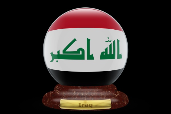 3d flag of iraq on snow