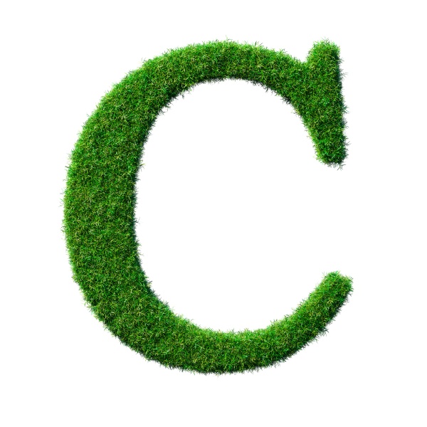 letter c made of green grass