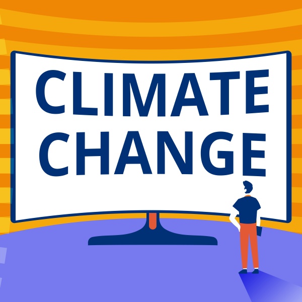 text sign showing climate change